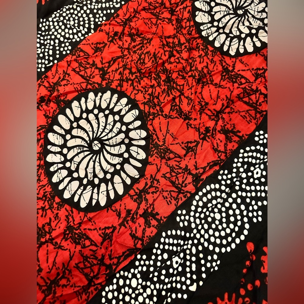 Red and Black Pattern Poncho NWT
